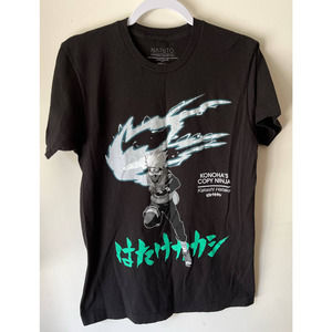 Naruto Mens Size M T-Shirt Kakashi Hatake Black Pre-Owned